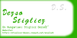 dezso stiglicz business card